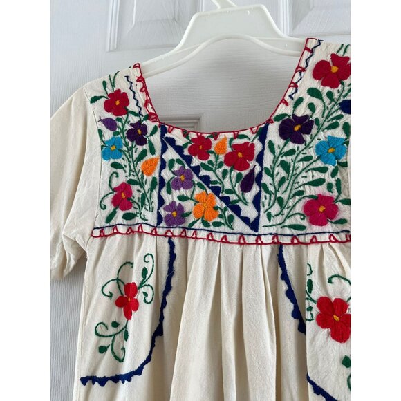 Vintage 1970's Handmade Hand Embroidered Maxi Dress Wedding Dress One Of A Kind - Picture 8 of 10